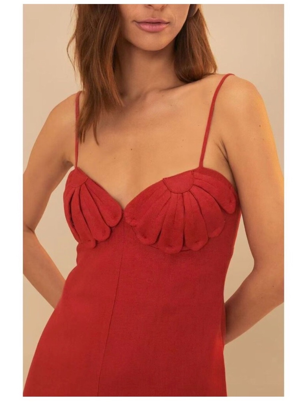 FARM Rio Red Ruffled Bust Wide-Leg Jumpsuit - Picture 2 of 11